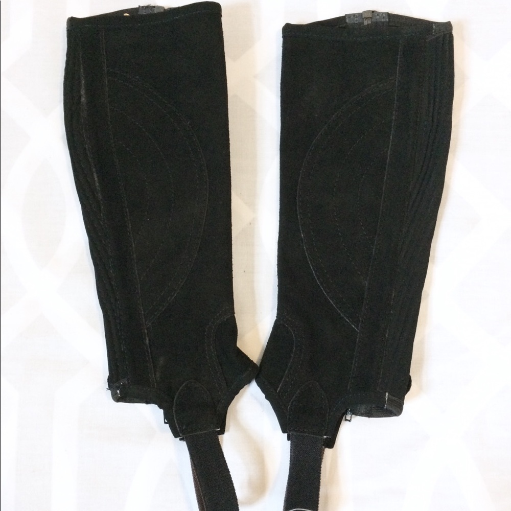 DUBLIN Black Leather Suede Half Chaps - Picture 6 of 8